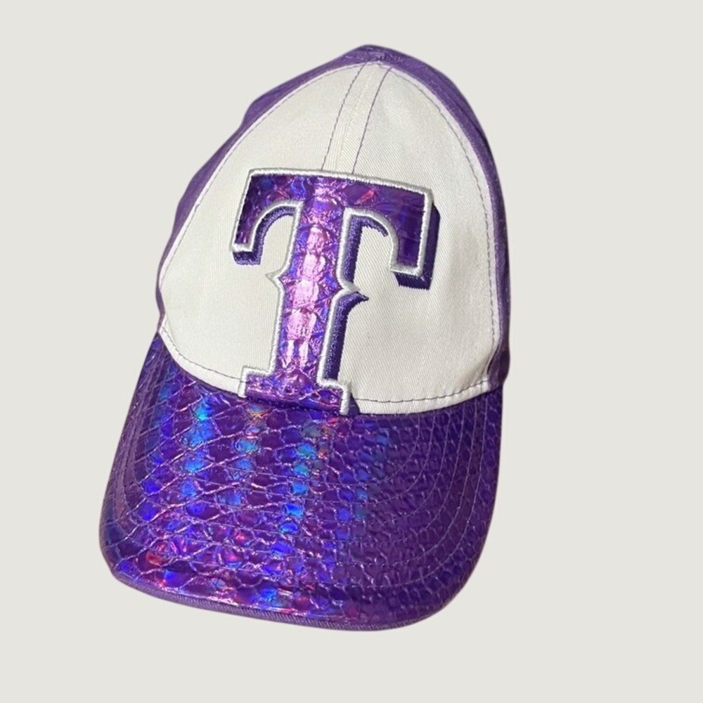 New Era Texas Rangers Toddler Baseball Hat Sparkly Purple MLB Girl 9FORTY Cap